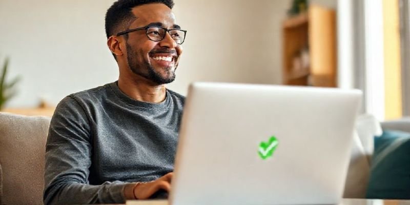 A person feeling happy and relieved after using the best tax filing software for an easy return.