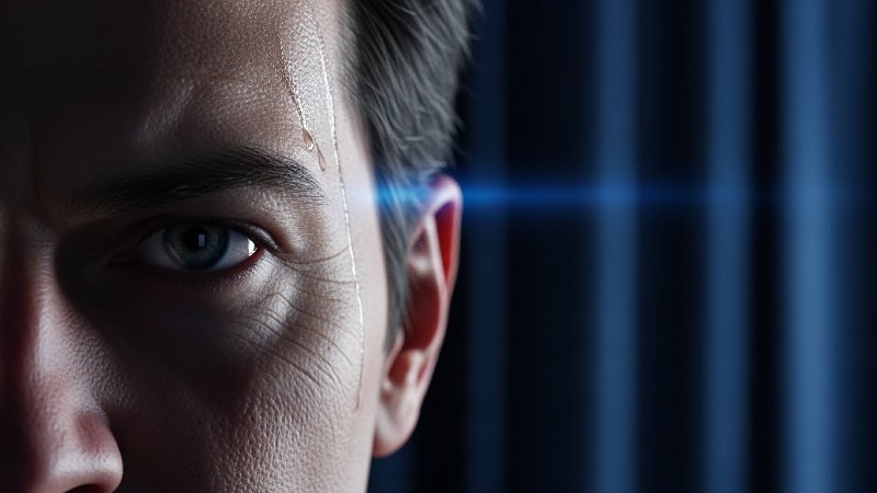 Close up of a nervous but determined speaker preparing to overcome fear of public speaking